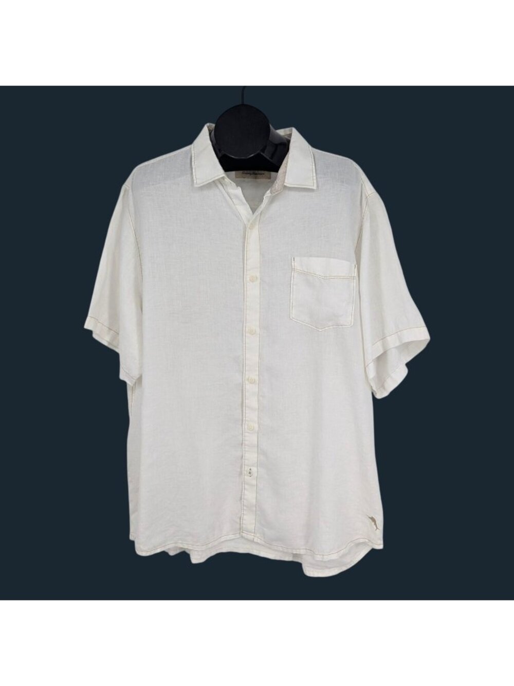 Tommy Bahama Linen Button Up‎ Shirt Short Sleeve Resort Costal Nautical XXLarge
